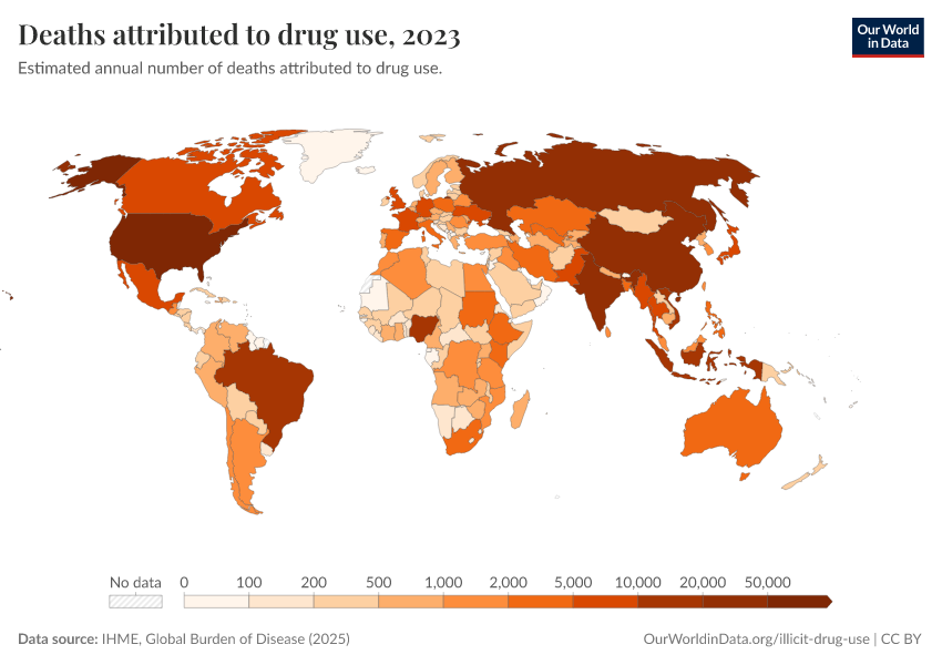 A thumbnail of the "Deaths attributed to drug use" chart
