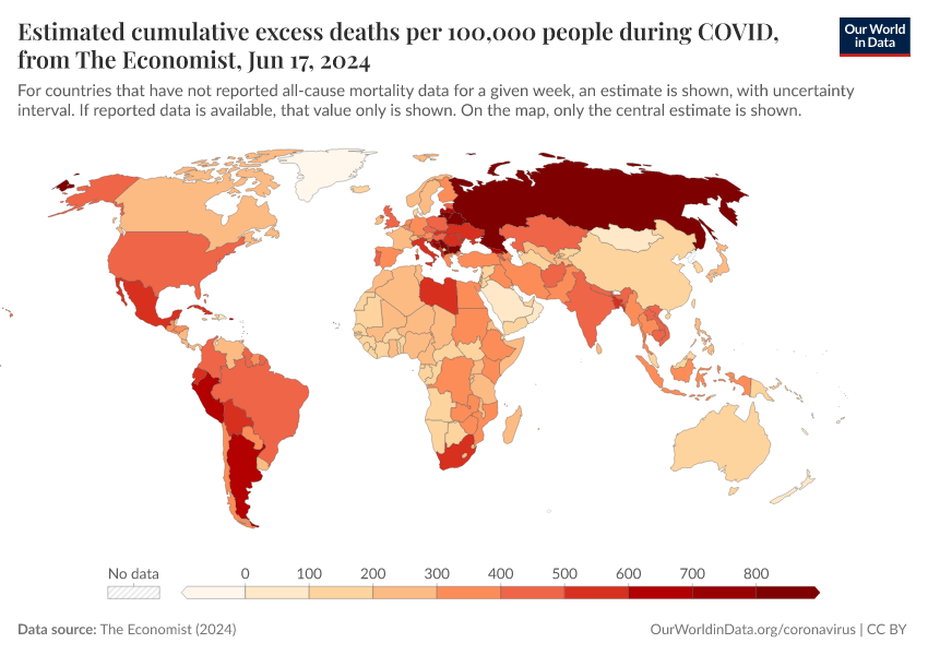 A thumbnail of the "Estimated cumulative excess deaths per 100,000 people during COVID, from The Economist" chart