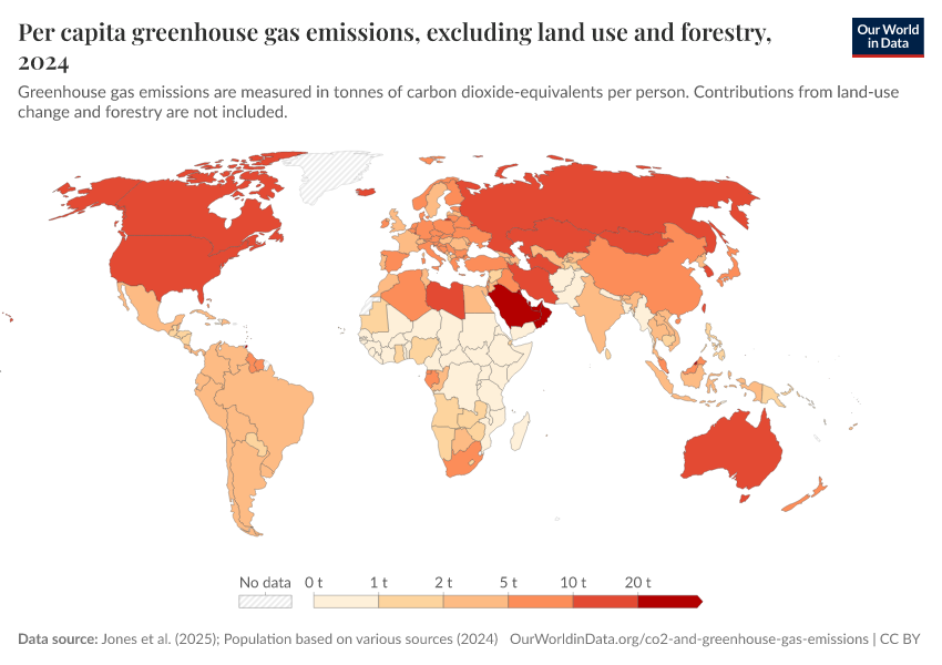 A thumbnail of the "Per capita greenhouse gas emissions, excluding land use and forestry" chart