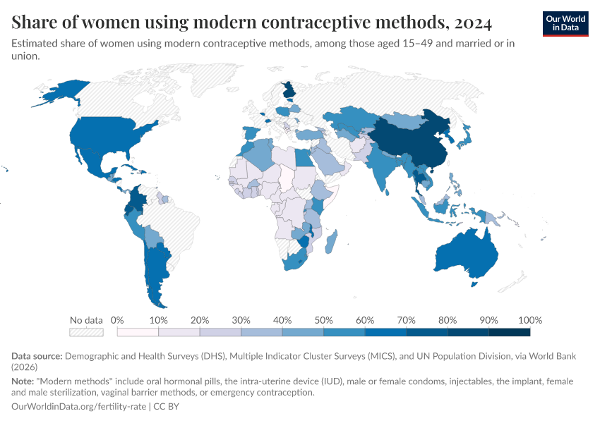 A thumbnail of the "Share of women using modern contraceptive methods" chart