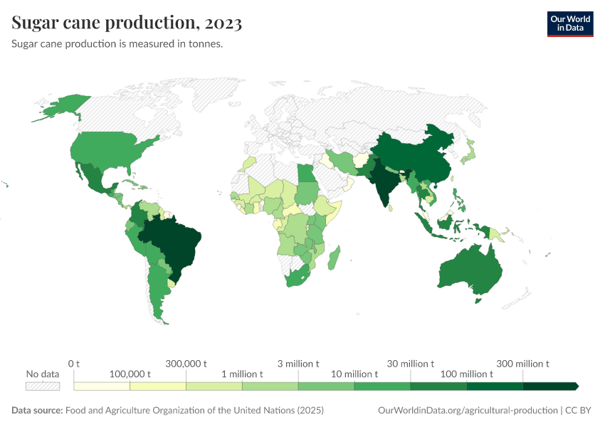 A thumbnail of the "Sugar cane production" chart